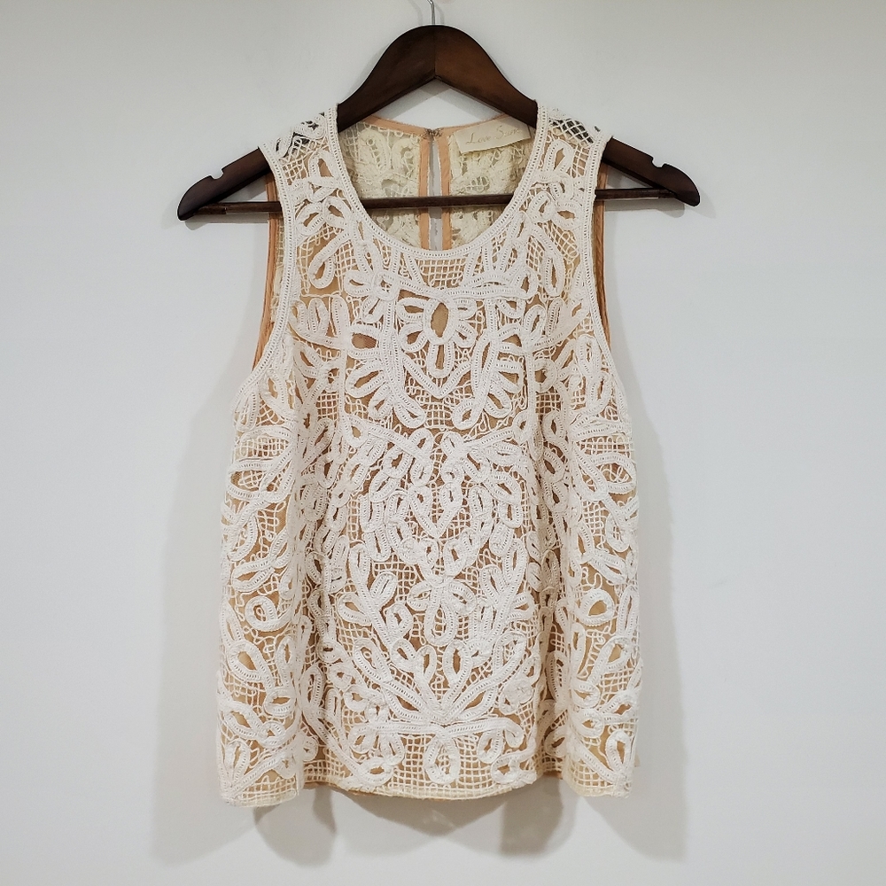 Love Sam Sleeveless Crochet Top Women's Size M